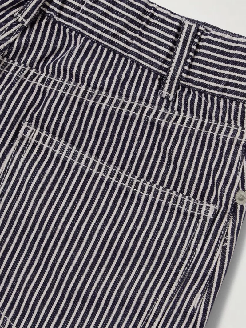 Sasha Striped High-Rise Wide-Leg Jeans