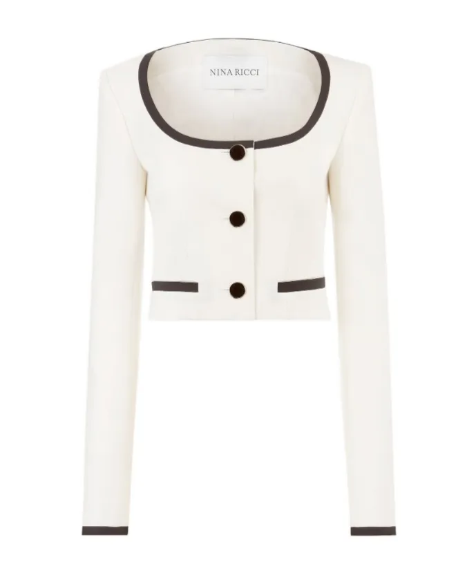Short Jacket With Round Neckline