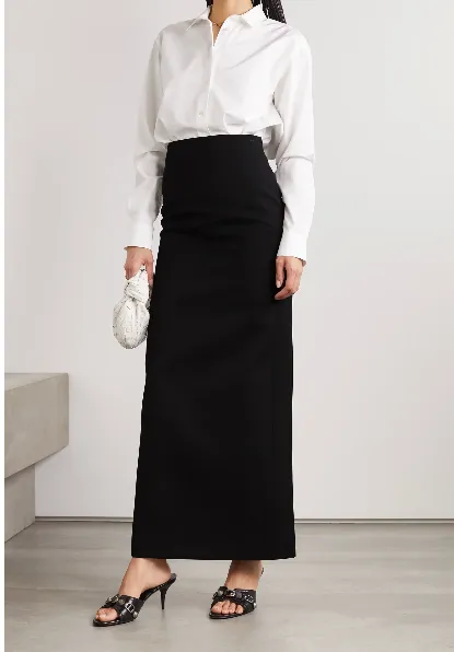 Striped Ultra-Long Midi Skirt