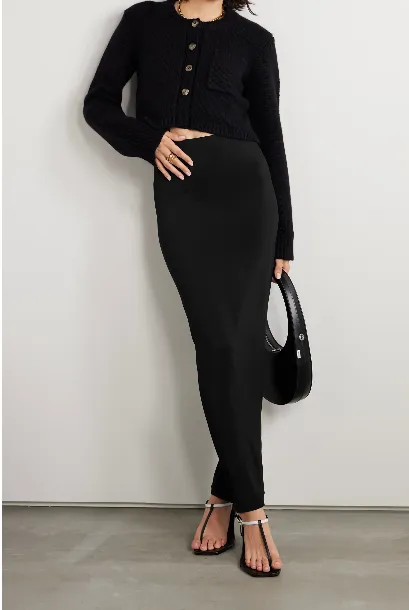 Elasticated-Waistband Maxi Skirt