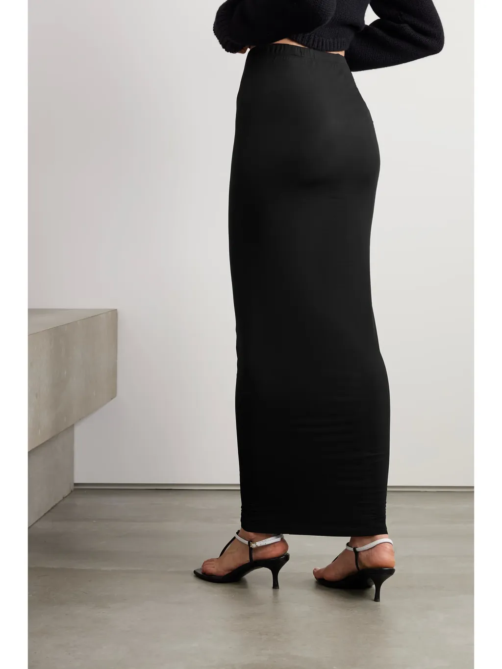 Elasticated-Waistband Maxi Skirt