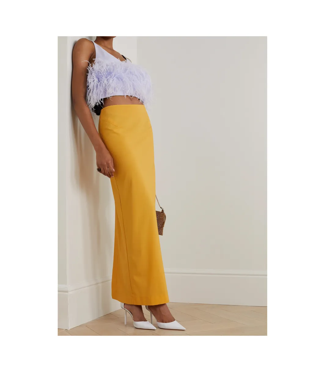 Poppy Feather-Trimmed Crepe Camisole