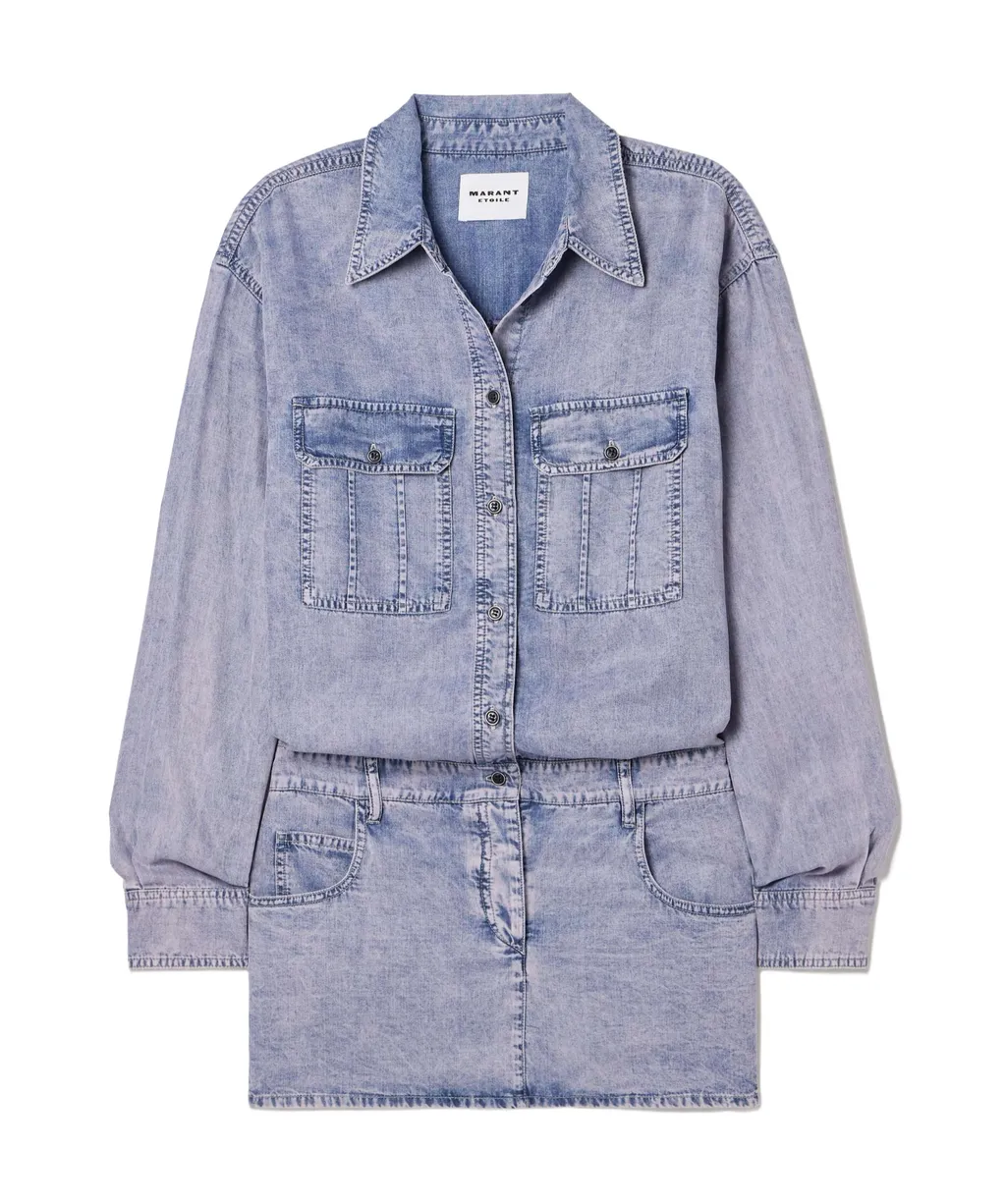 Long-Sleeved Denim Dress