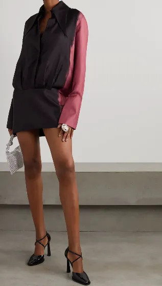 Two-Color Satin Dress