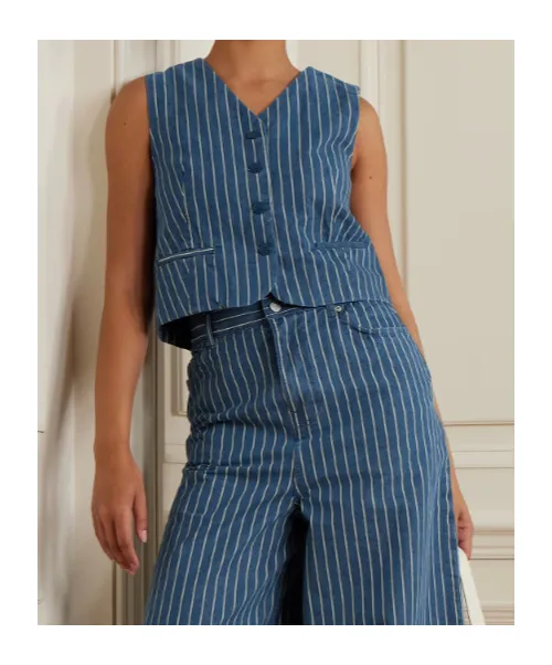 V-Neck Striped Vest