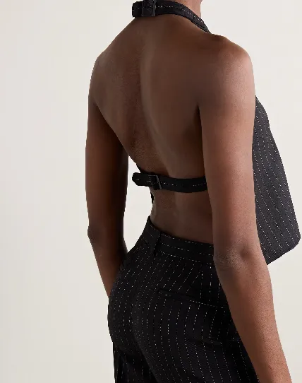 Backless Pinstripe Tank Top