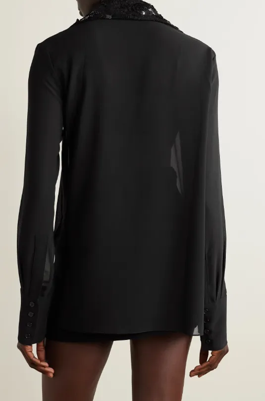 Cian Sequined Georgette Shirt