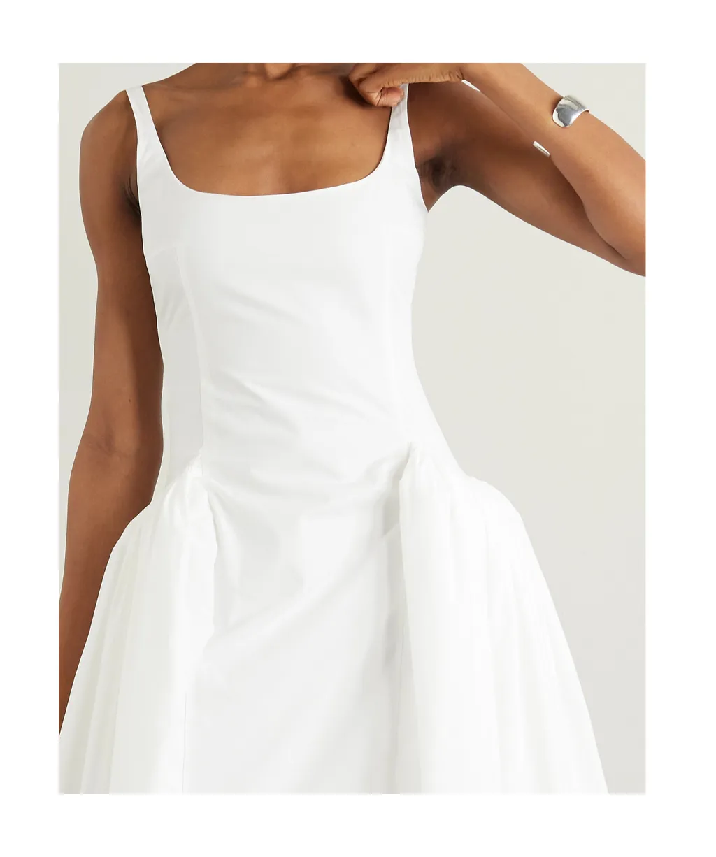 Vezile Pleated Cotton-Poplin Midi Dress
