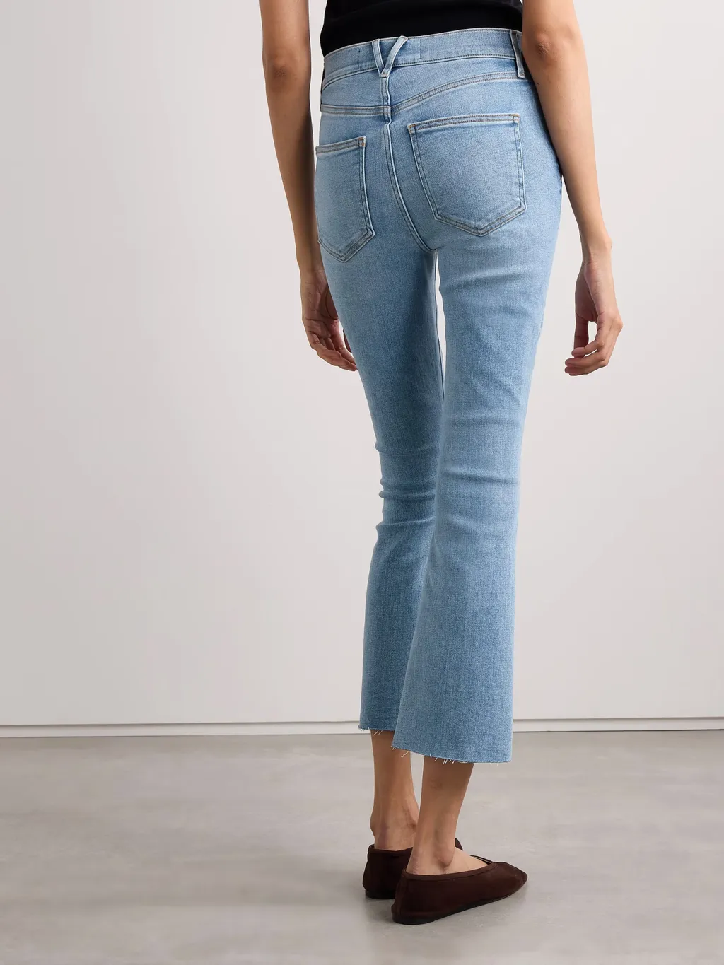 High-Waisted Flared Cropped Jeans