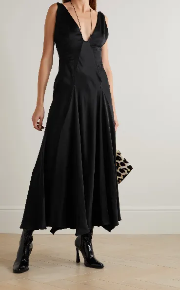 Silk Satin Mid-Length Dress