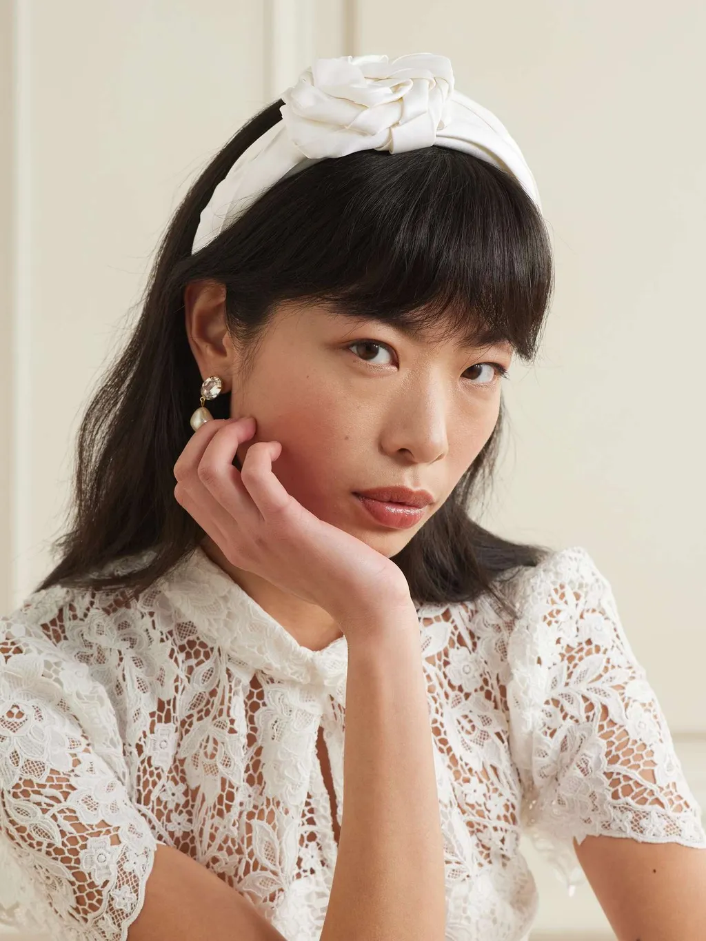 Alma AppliquÉD Duchesse-Satin Headband