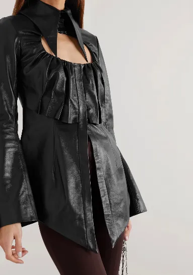 Hoguti Openwork Pleated Texture Shirt