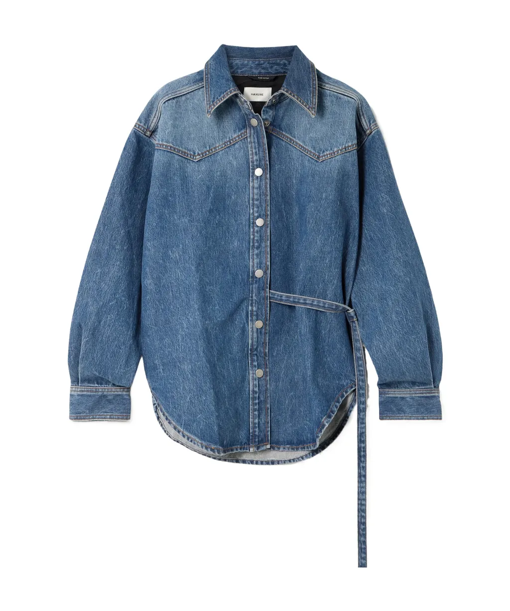 Belted Denim Shirt