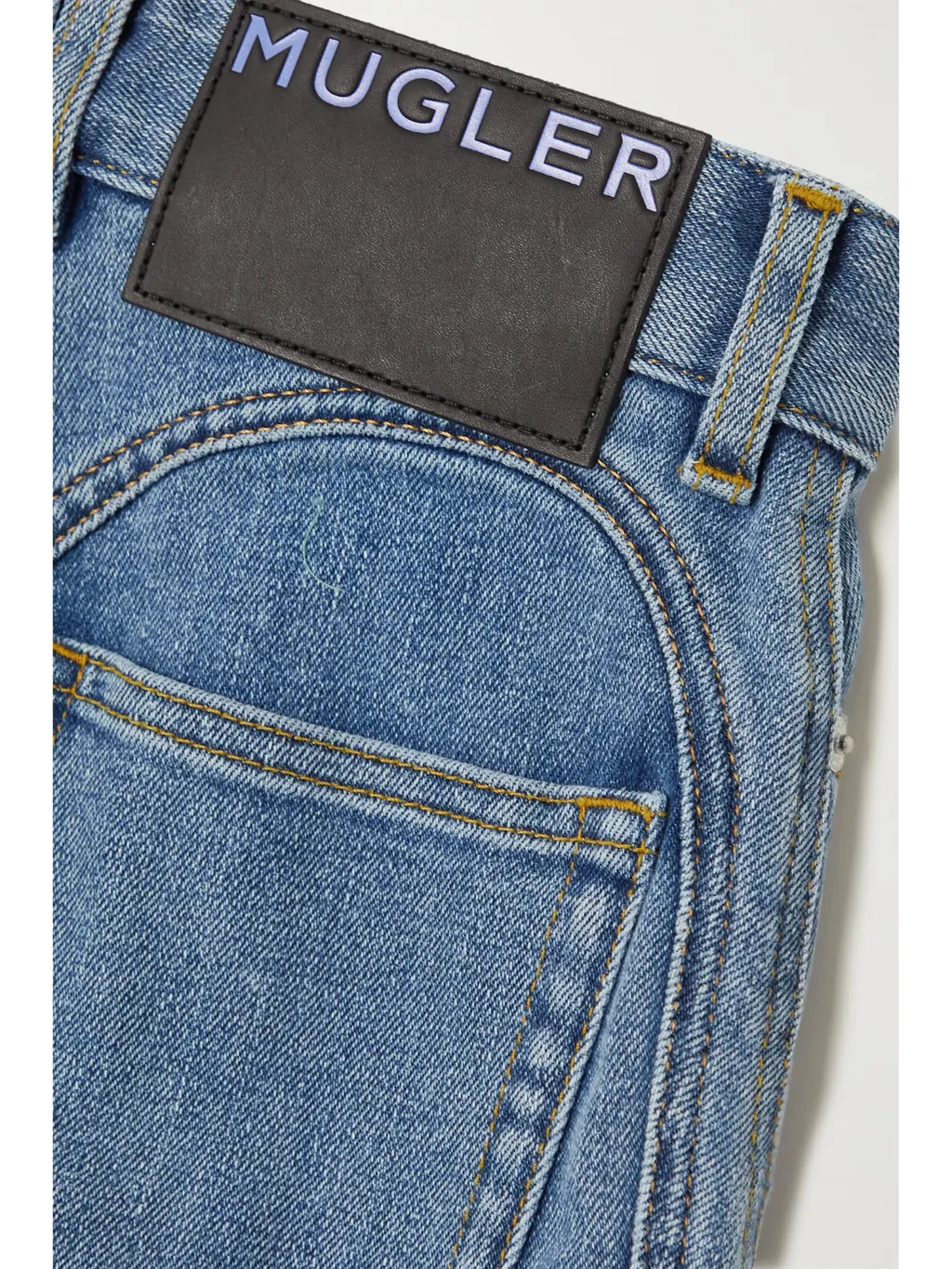 Lace-Trimmed High-Waisted Jeans