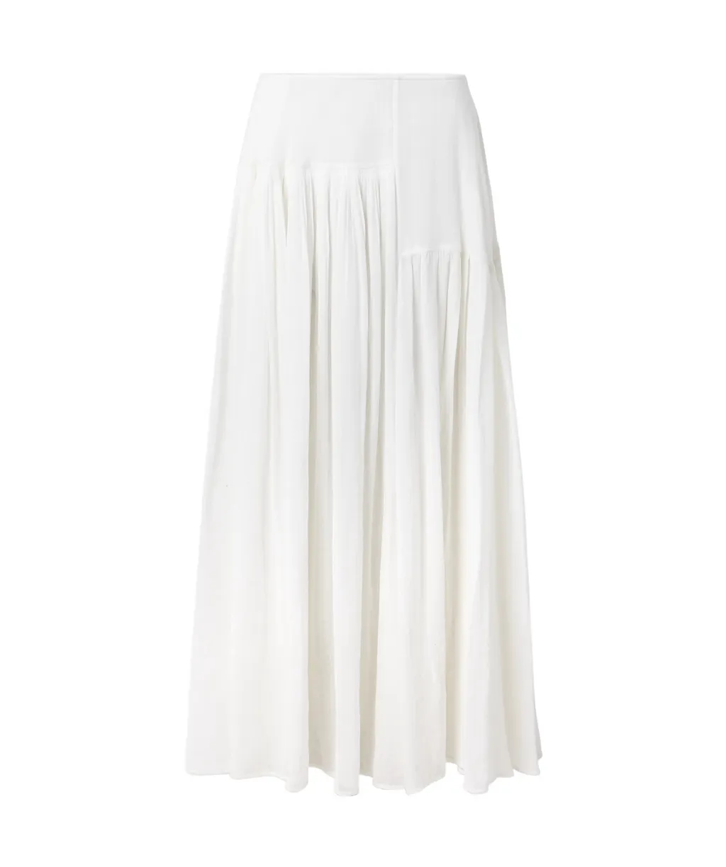 Trim Pleated Skirt