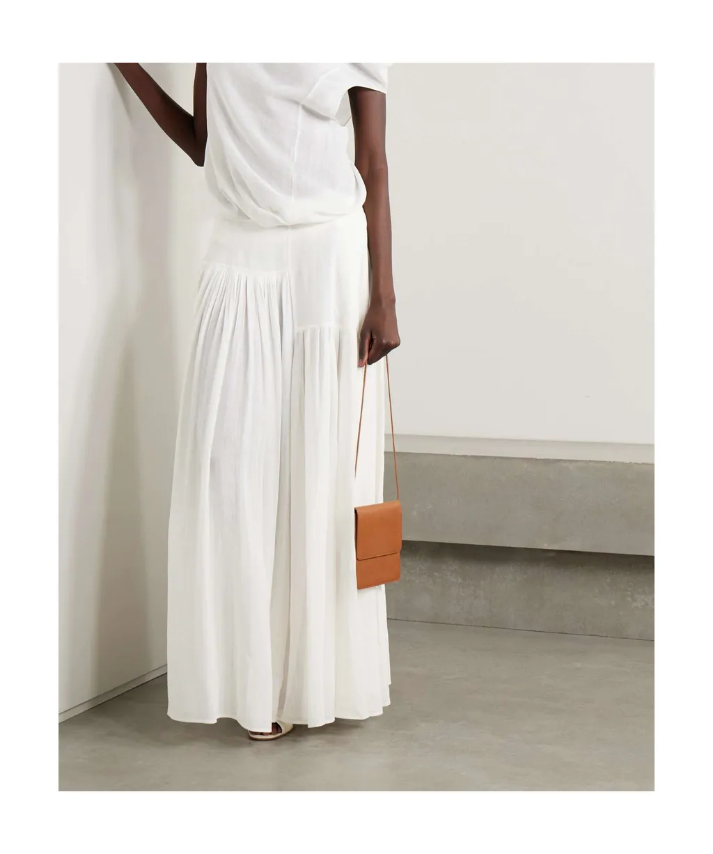 Trim Pleated Skirt