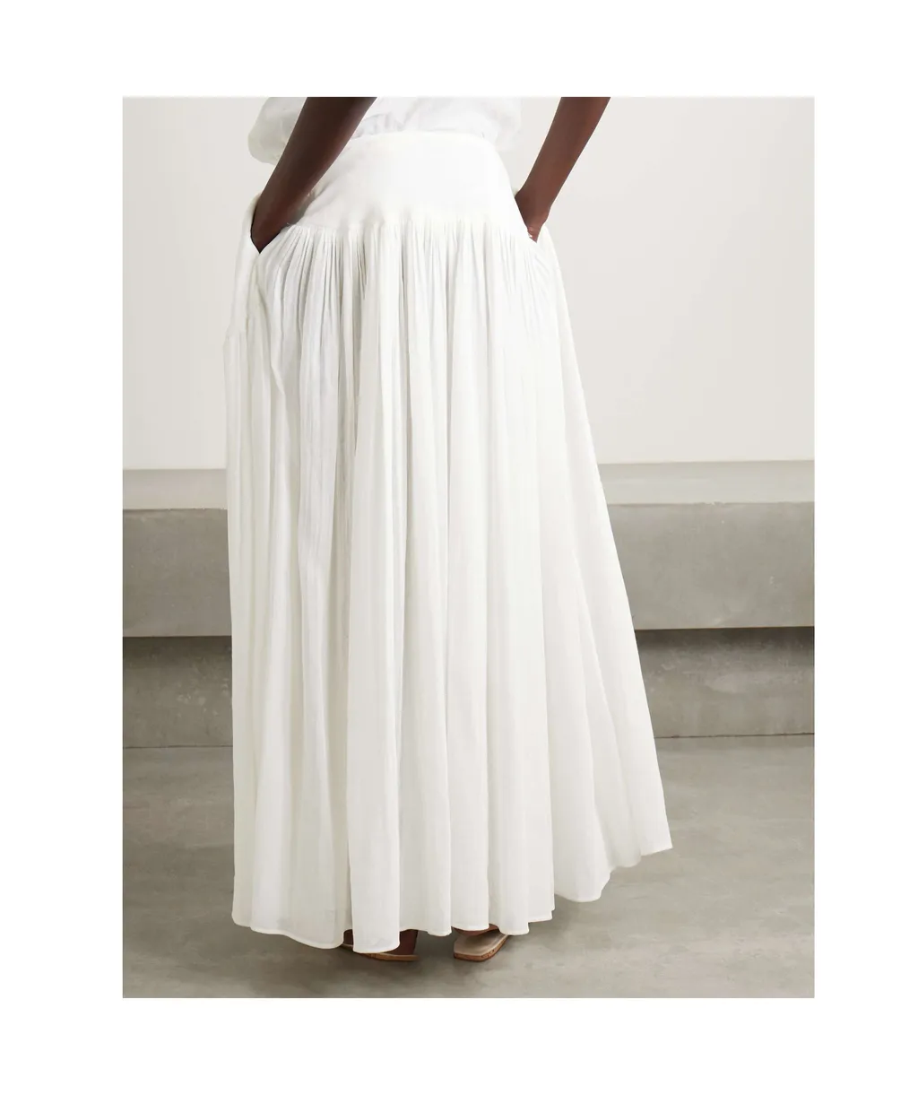 Trim Pleated Skirt
