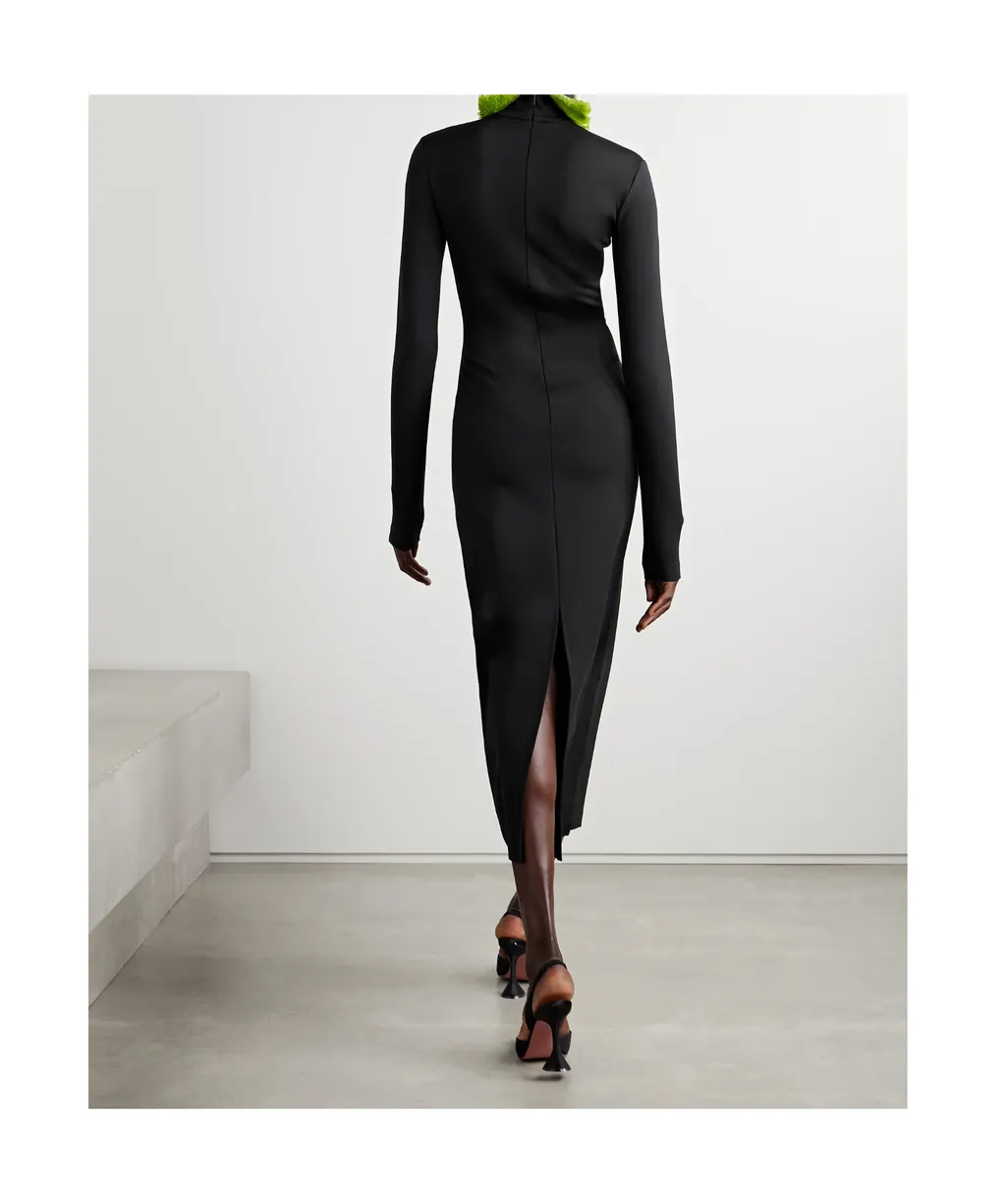 Weir Sequin-Embellished Cady Turtleneck Midi Dress
