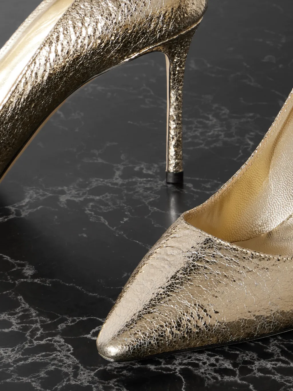 Romy Metallic Pleated High Heels