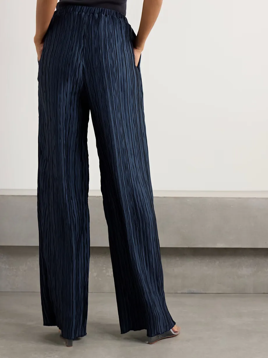 Wide-Leg Trousers With Fine Pleats