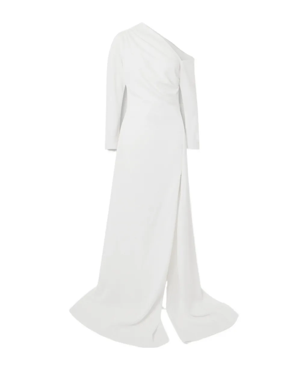 Adelaide One-Shoulder Crepe Gown