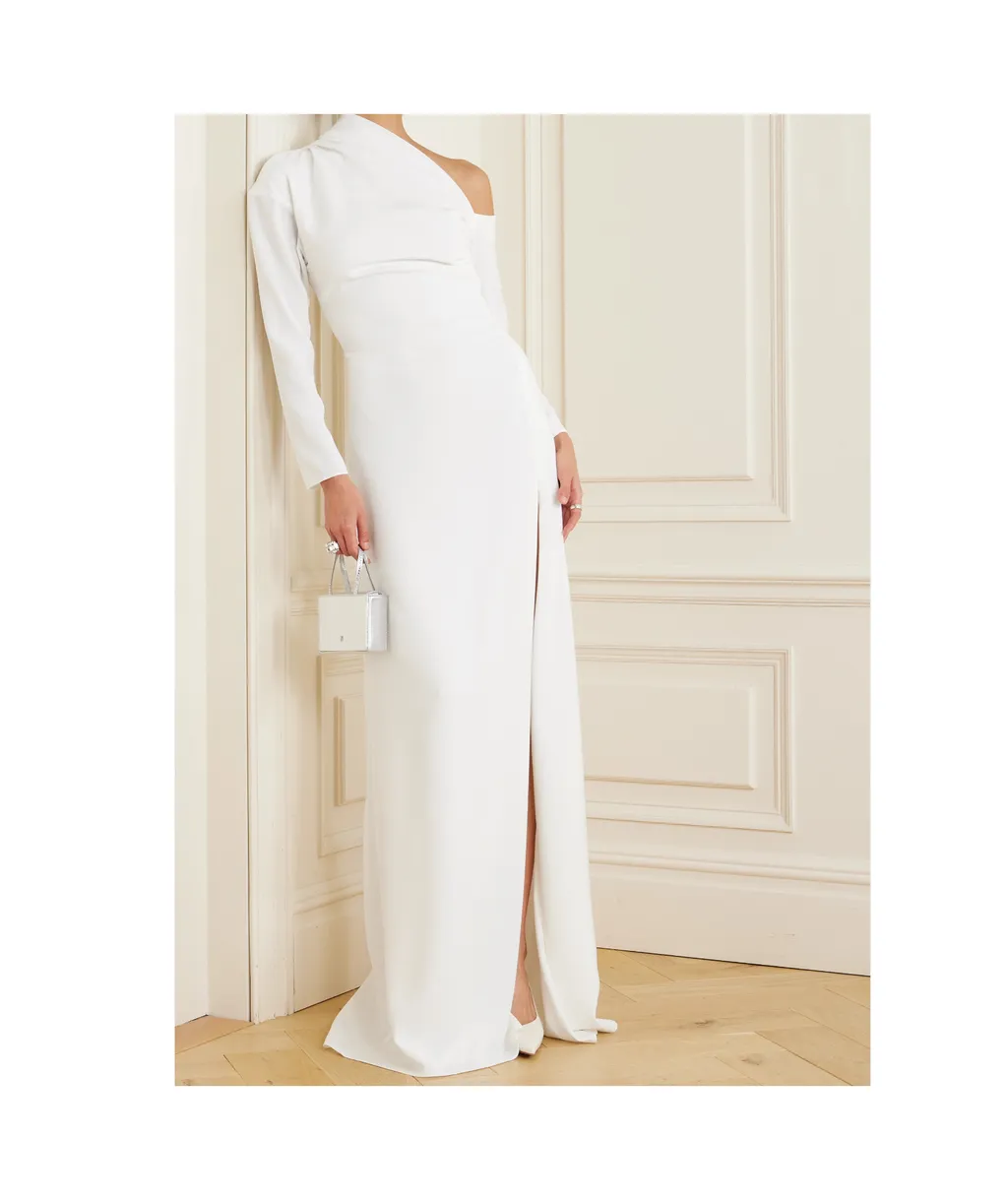 Adelaide One-Shoulder Crepe Gown