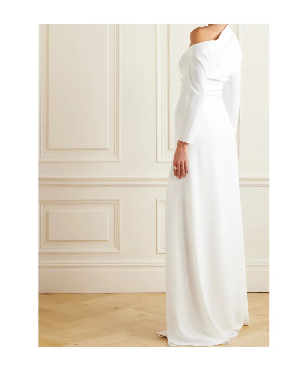 Adelaide One-Shoulder Crepe Gown