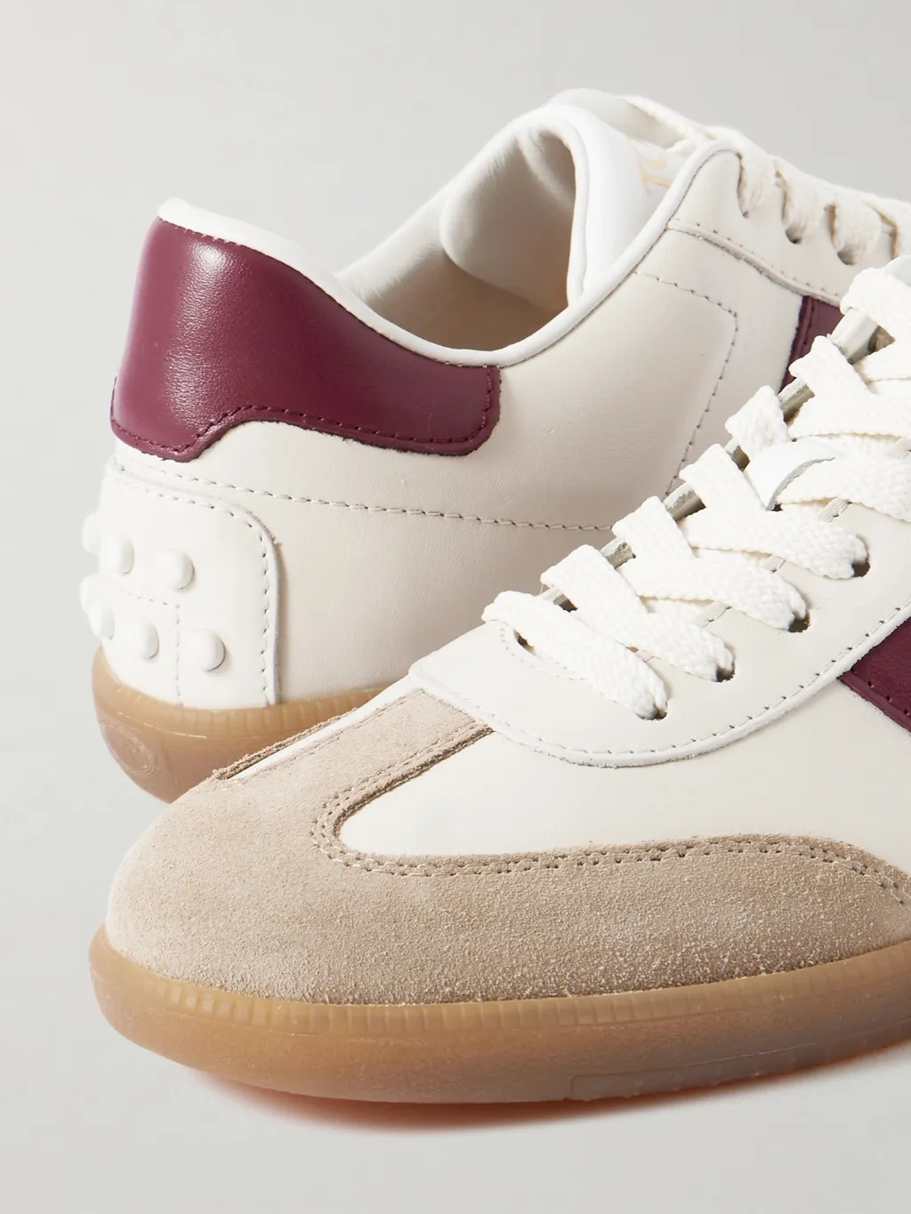 Cassetta Suede-Trimmed Leather Sneakers