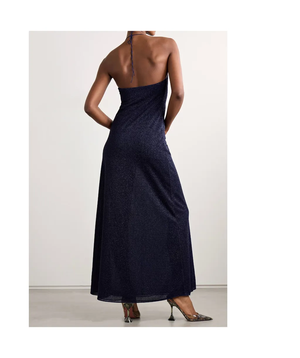 Stretch-Knit Halterneck Maxi Dress