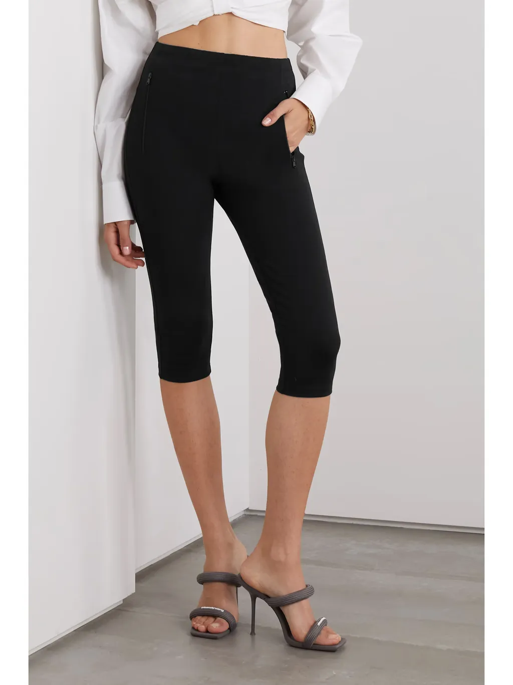 Biker-Style Cropped Leggings