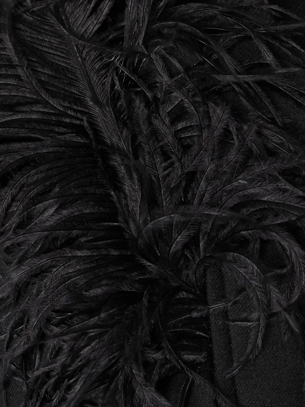 Feather-Trimmed Twill Suit Jacket