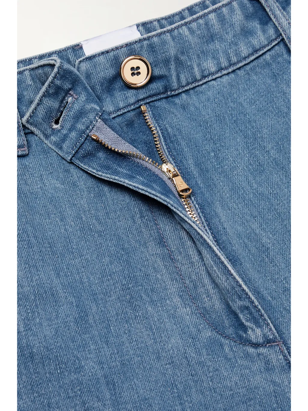 Patchwork Mid-Rise Straight Leg Jeans