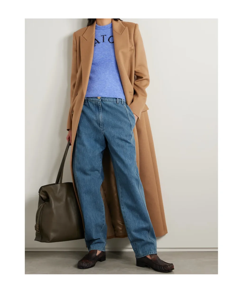 Patchwork Mid-Rise Straight Leg Jeans