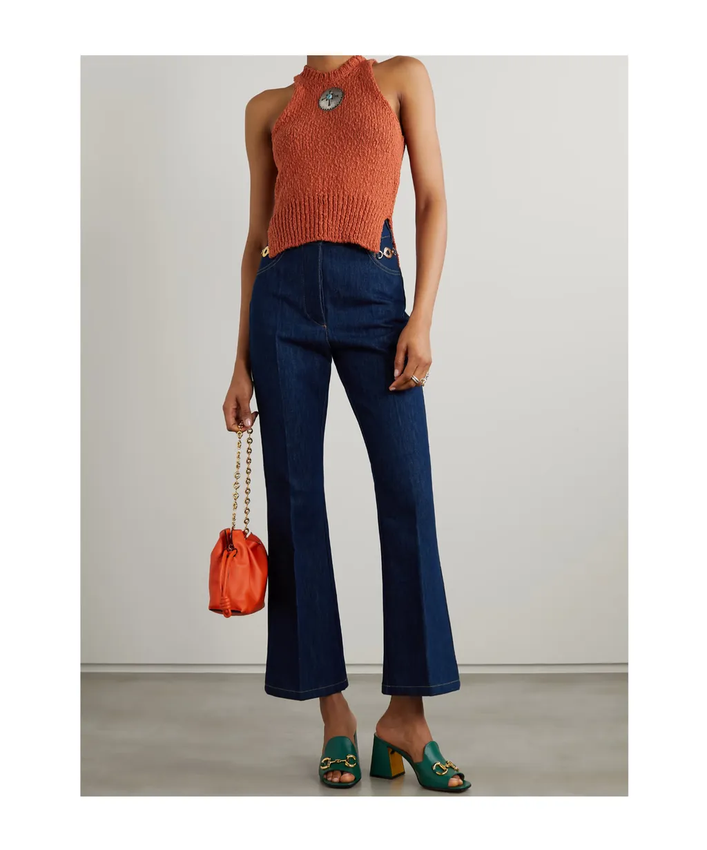 High-Waisted Straight Leg Jeans