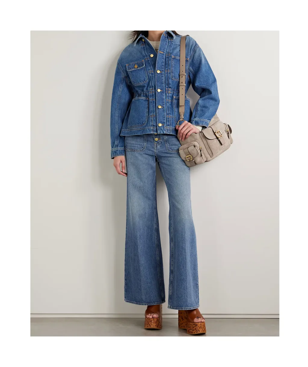 High-Waisted Flared Jeans