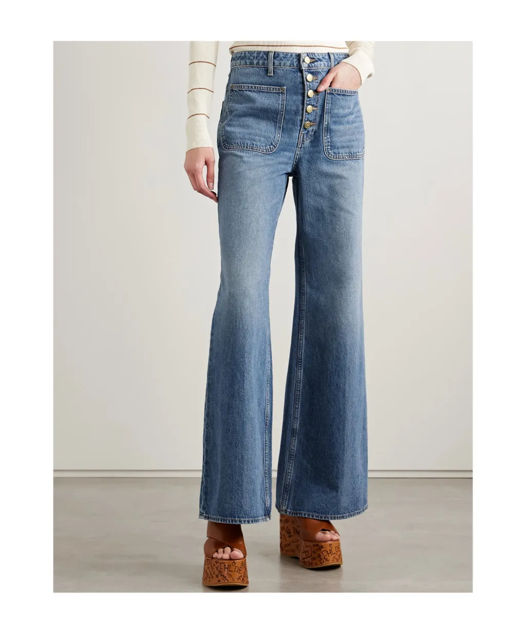 High-Waisted Flared Jeans