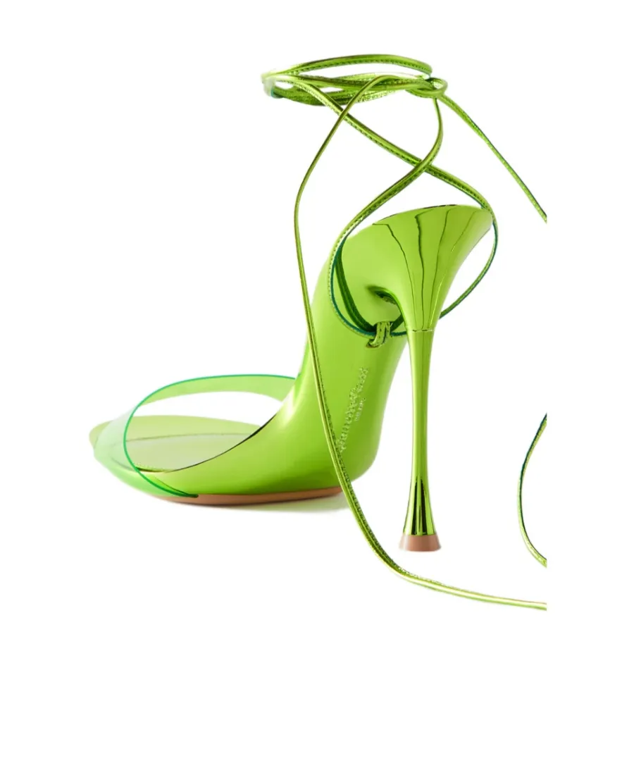 Logo Metallic Lace High-Heeled Sandals