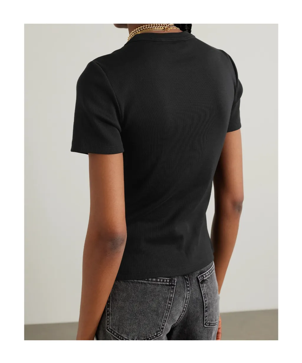 Ribbed Crew-Neck T-Shirt
