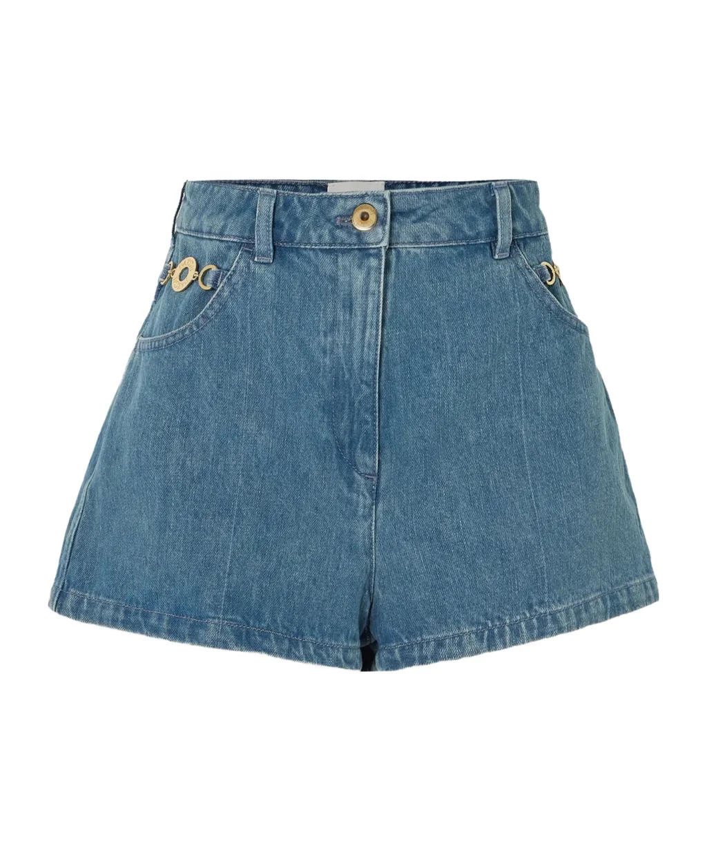 Logo Denim Shorts