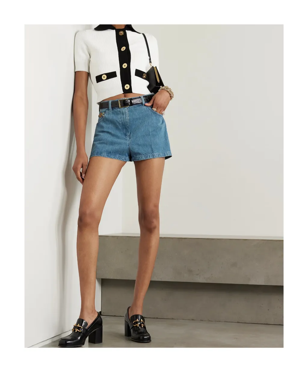 Logo Denim Shorts