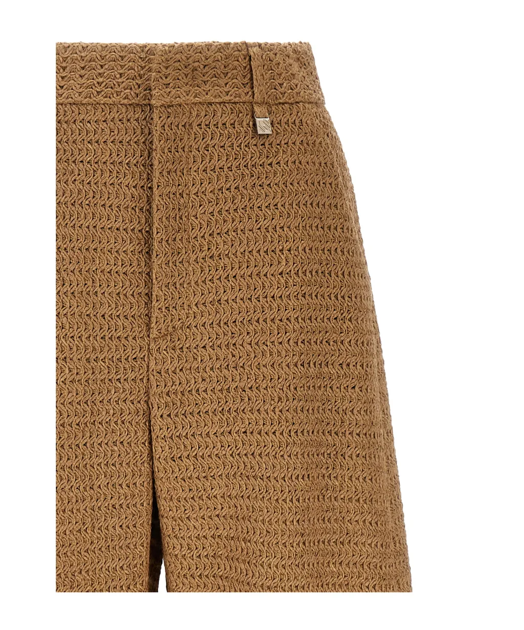 Giuseppe Di Morabito High Waist Wide-Leg Raffia Pants