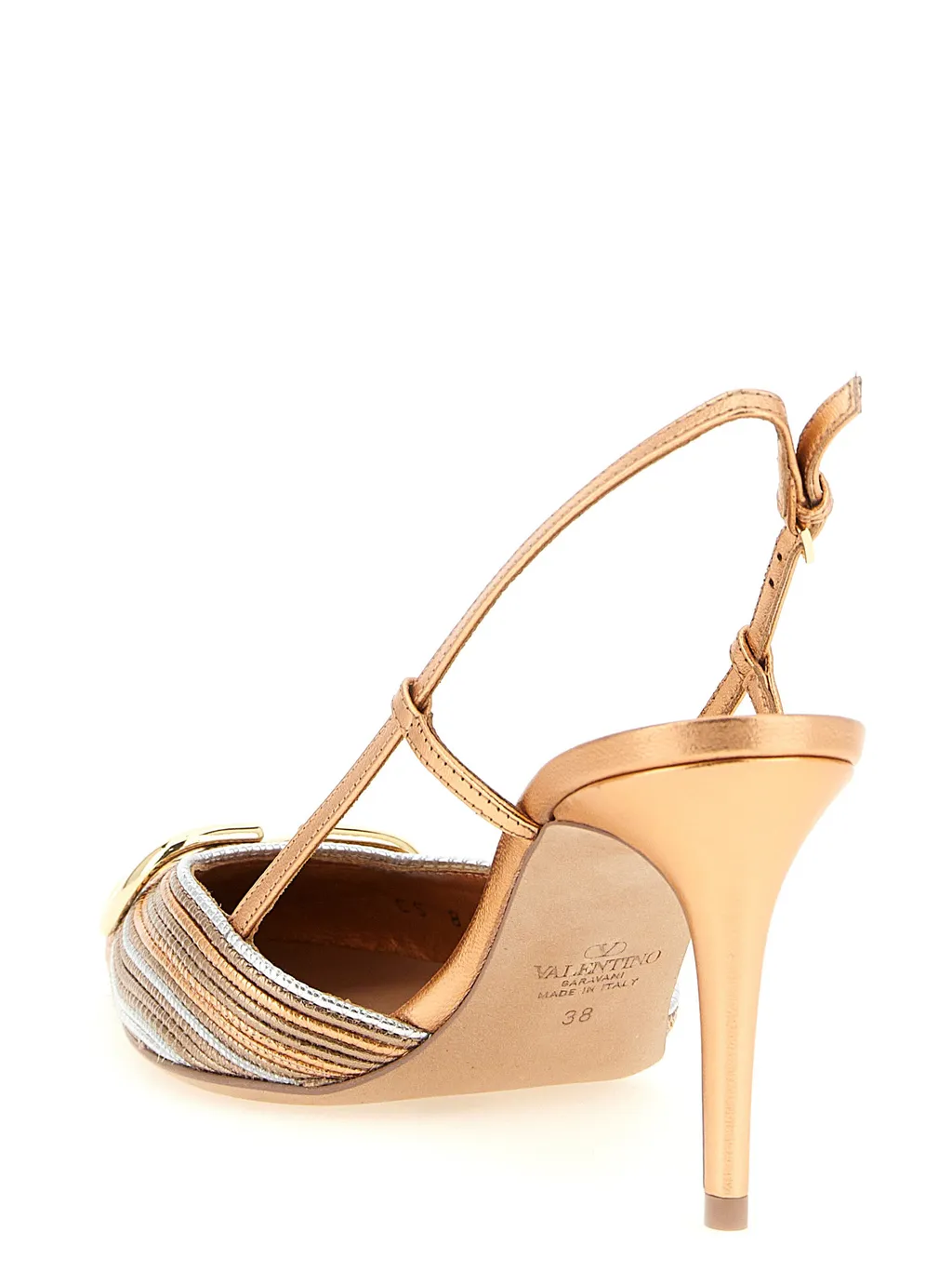 Valentino Vlogo Signature Pointed Toe Slingback Pumps