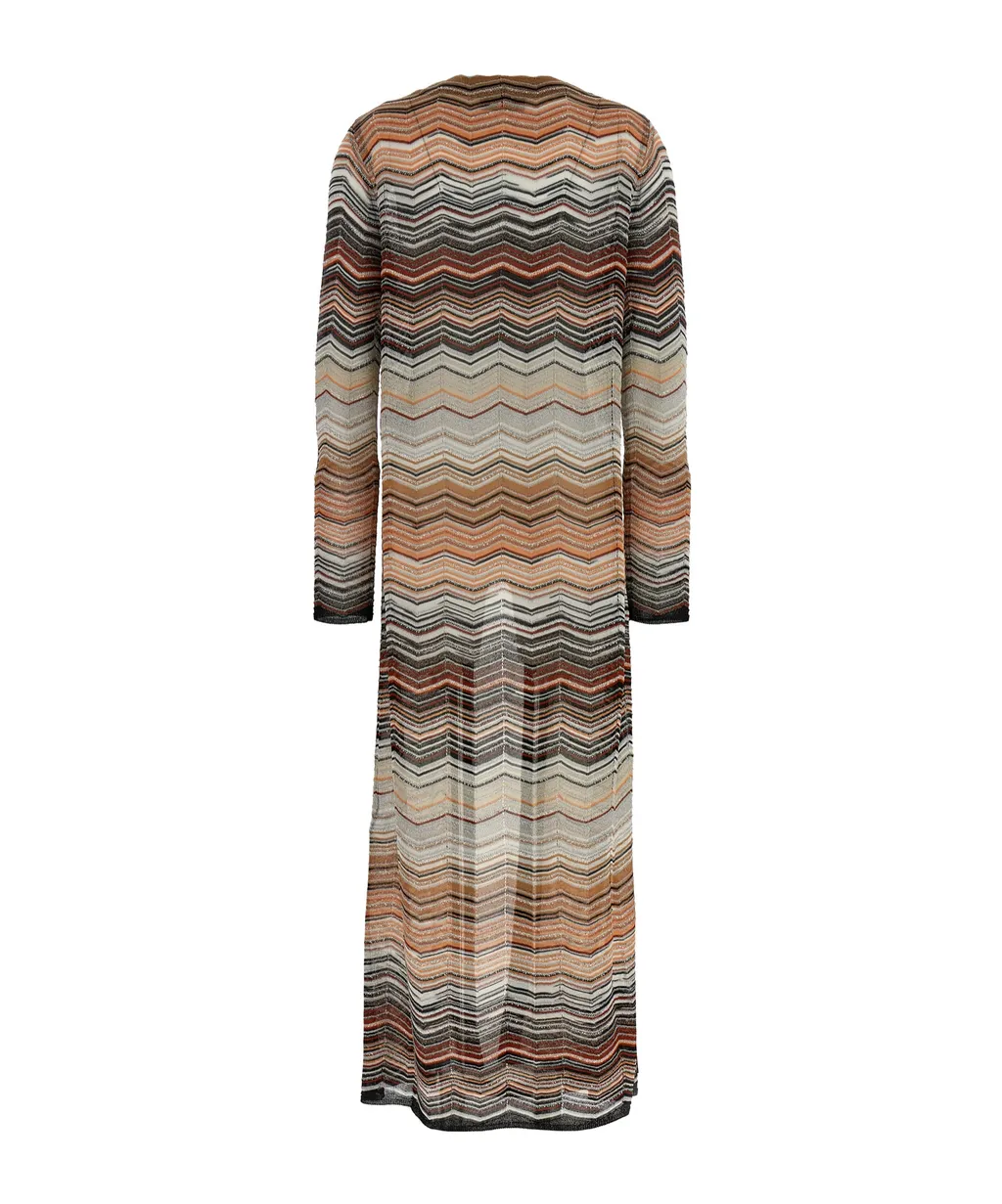 Missoni Chevron Lame Knitted Long Cardigan
