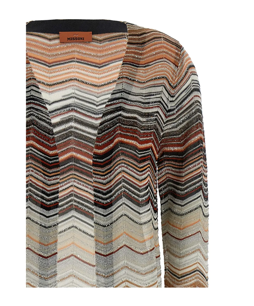 Missoni Chevron Lame Knitted Long Cardigan