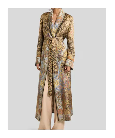 Paisley Animal-Motif Silk Robe