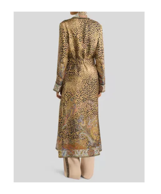 Paisley Animal-Motif Silk Robe