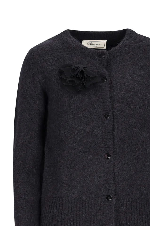 Floral-Appliqué Cardigan
