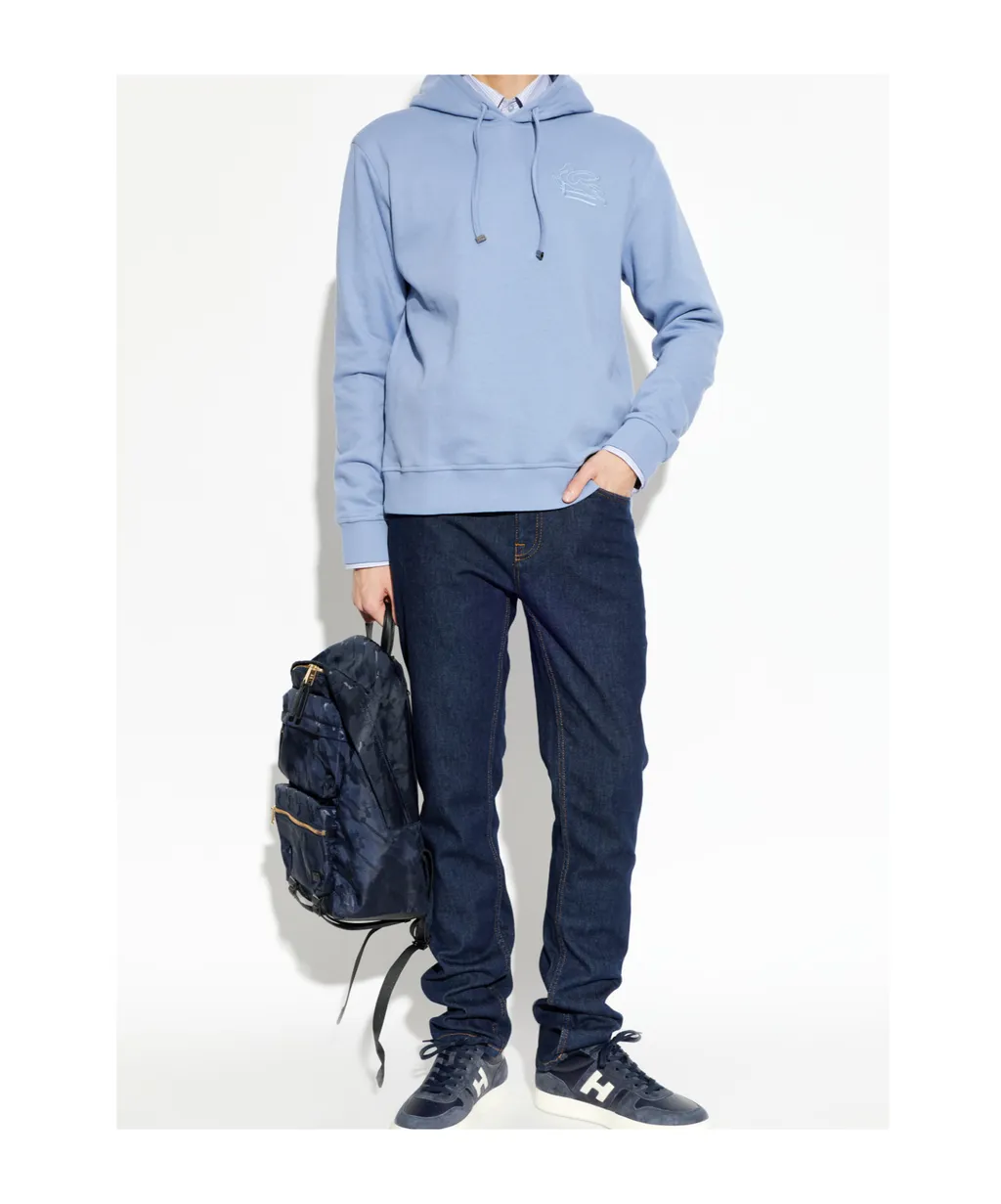 Etro Pegaso Embroidered Drawstring Hoodie