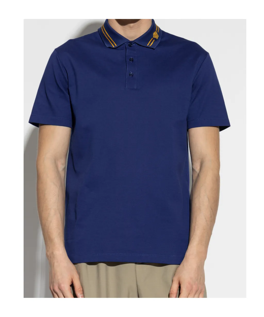 Versace Medusa-Embroidered Short-Sleeved Polo Shirt