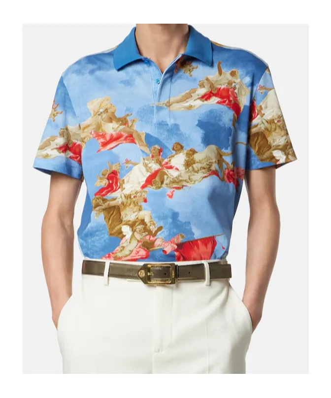 Versace Pattern-Printed Polo Shirt